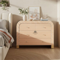 Bone Inlay 4 Drawer Chest of Drawers – Waterfall / Curved