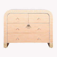 Bone Inlay 4 Drawer Chest of Drawers – Waterfall / Curved