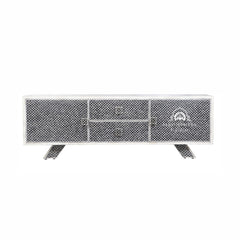 Large Bone Inlay TV / Entertainment Sideboard – Black Fish Scale