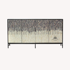 Naveli Cabinet – Black Bone Carved Cabinet