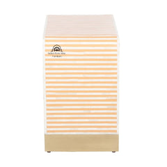 Bone Inlay Curved Waterfall (Large) Bedside Table with 1 Drawer – Apricot