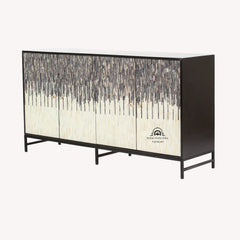 Naveli Cabinet – Black Bone Carved Cabinet