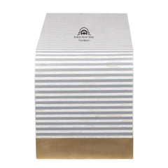 Bone Inlay Curved Waterfall Coffee Table – Grey Lines