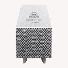 Large Bone Inlay TV / Entertainment Sideboard – Black Fish Scale