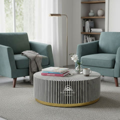 Manzil Coffee Table – Black Bone Inlay