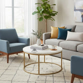 Bone Inlay Coffee Table – White Lines