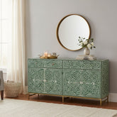 Jade Sideboard Buffet – Green Bone Inlay