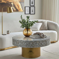 Iris Coffee Table – Grey Mother of Pearl Inlay