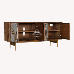 Bone Inlay Media Cabinet | Bone Inlay Entertainment Unit | Bone Inlay TV Unit Furniture