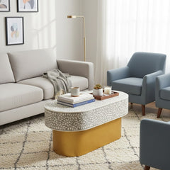 Jade Coffee Table – Grey Bone Inlay