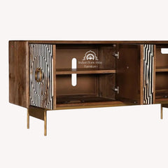 Bone Inlay Media Cabinet | Bone Inlay Entertainment Unit | Bone Inlay TV Unit Furniture
