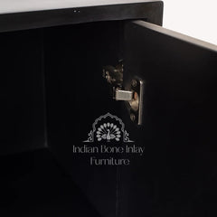 Zuri Cabinet – Black & White Bone Inlay