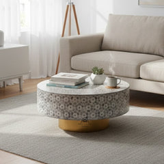 Majestic Inlay Round Coffee Table