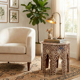 Mehtab Bagh Marble Inlay Side Table