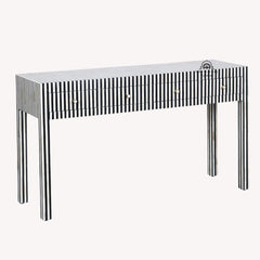 Bone Inlay 4 Drawer Hall Table / Side Table – Black Stripe