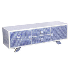 Large Bone Inlay TV / Entertainment Sideboard – Indigo Blue Fish Scale