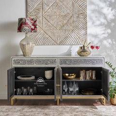 Jade Sideboard Buffet – Black Bone Inlay