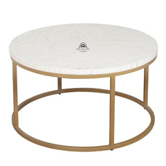 Bone Inlay Coffee Table – White Lines