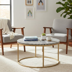 Bone Inlay Coffee Table – Zebra