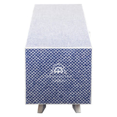 Large Bone Inlay TV / Entertainment Sideboard – Indigo Blue Fish Scale