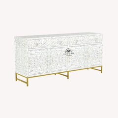 Jade Sideboard Buffet – White Mother of Pearl Inlay