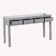 Bone Inlay 4 Drawer Hall Table / Side Table – Black Stripe