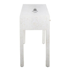 Bone Inlay 3 Drawer Hall Table / Side Table – White Floral