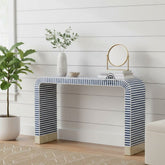 Bone Inlay Waterfall Hall Table / Side Table – Indigo Blue