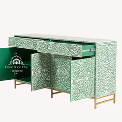 Jade Sideboard Buffet – Green Bone Inlay