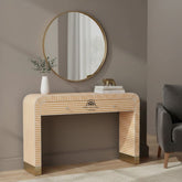 Bone Inlay Waterfall 2 Drawer Hall Table / Side Table – Almond Lines