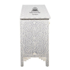 Bone Inlay 7 Drawer Chest of Drawers – Grey Floral