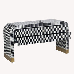 Bone Inlay Waterfall Buffet – 6 Drawer Chest | Black