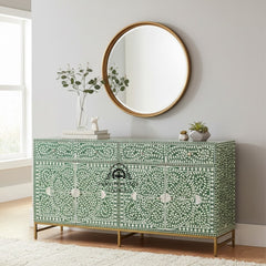 Jade Sideboard Buffet – Green Mother of Pearl Inlay