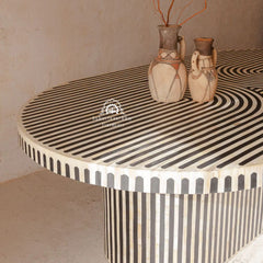 Nova Dining Table – Black Bone Inlay