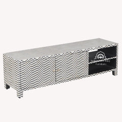 Bone Inlay Entertainment Unit / TV Stand – Black Zig Zag