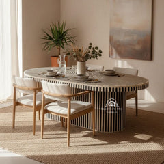 Nova Dining Table – Black Bone Inlay