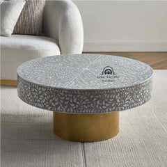 Iris Coffee Table – Grey Mother of Pearl Inlay