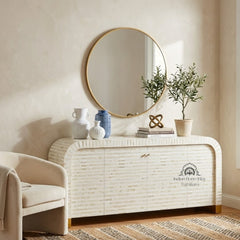 Lipari Cabinet – White Bone Inlay