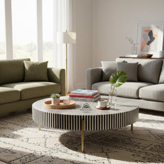 Mystic Black Strip Inlay Coffee Table