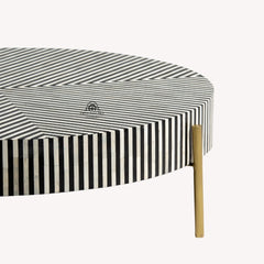Mystic Black Strip Inlay Coffee Table
