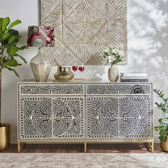 Jade Sideboard Buffet – Black Bone Inlay
