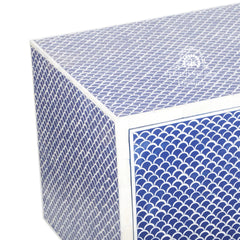 Large Bone Inlay TV / Entertainment Sideboard – Indigo Blue Fish Scale
