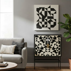 Bone Inlay Buffet Drinks Cabinet / Bar Cabinet – Abstract Tribal