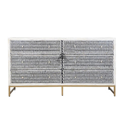 Bone Inlay Buffet 6 Drawer Chest of Drawers – Black Lattice